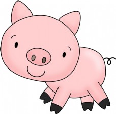 宠物猪手绘卡通小肥猪免抠png透明素材