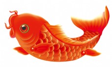 印花素材红色精美鲤鱼图案素材