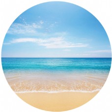 圆形素材圆形沙滩大海背景免抠png透明素材