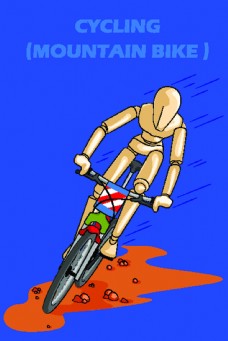 自行车运动手绘自行车竞技运动卡通矢量素材