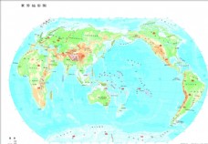 图片素材世界地形图11亿