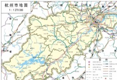 浙江省杭州市标准地图32K