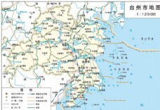 图片素材浙江省台州市标准地图32K