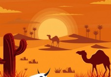 沙漠骆驼矢量素材