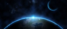 地球背景蓝色科技地球banner背景素材
