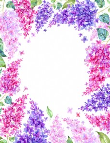 手绘花纹艺术水彩绘绣球花朵背景