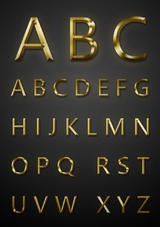ABC金色英文字母