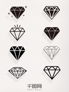 平面设计一组黑白钻石设计素材