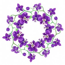 紫色花卉透明装饰素材