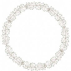 干枯树枝花环透明装饰素材