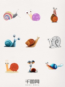 蜗牛设计元素装饰图案