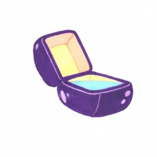 抠图专用紫色盒子png透明素材