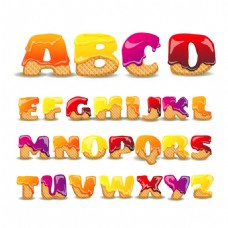 彩色巧克力饼干字母字体图片