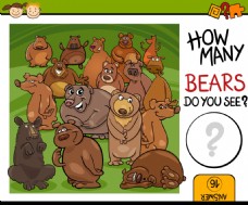 手绘卡通可爱的大棕熊插画