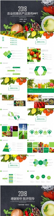 绿色产品绿色健康农业宣传产品介绍PPT模板免费下载