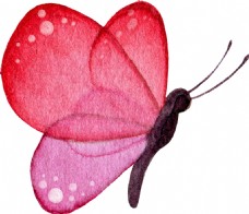 红色蝴蝶透明装饰素材