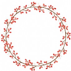 圆形清新花环透明装饰素材