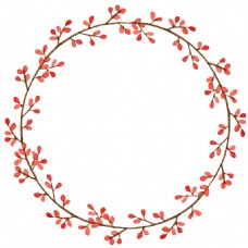 树枝编织花环透明装饰素材