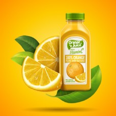 美味营养的橙汁插画