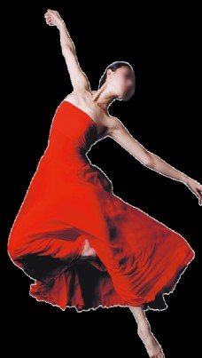 跳舞中的红衣舞女