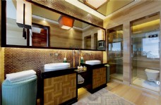 浴室镜现代典雅浴室方形镜子室内装修效果图