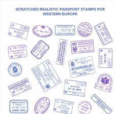 旅游签证西欧签证旅游邮票