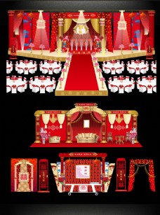 中国风设计精典婚礼舞台背景