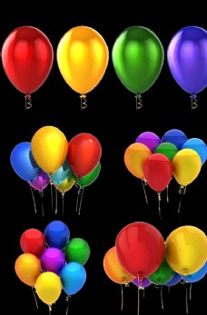 缤纷色彩彩色缤纷气球素材矢量图形