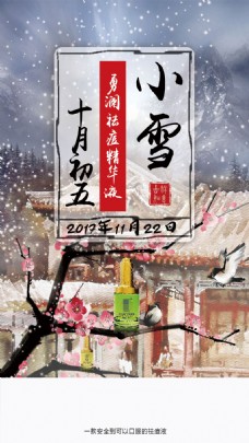 小雪节日祛痘化妆品海报