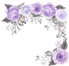 抠图专用紫色时尚花卉卡通透明素材