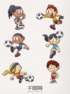 卡通人物卡通足球运动人物元素