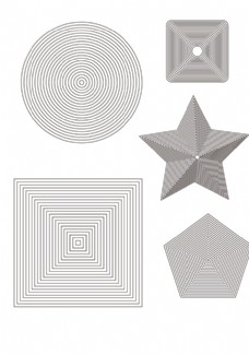 方圆圆形方形星形纹理图案