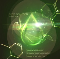 光效背景绿色分子结构水滴光效科技背景