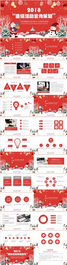 商务活动红色商务圣诞节活动策划方案PPT设计