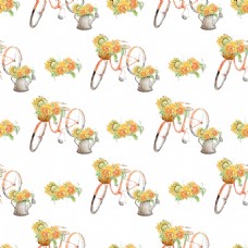 抠图专用自行车与花卉卡通透明素材