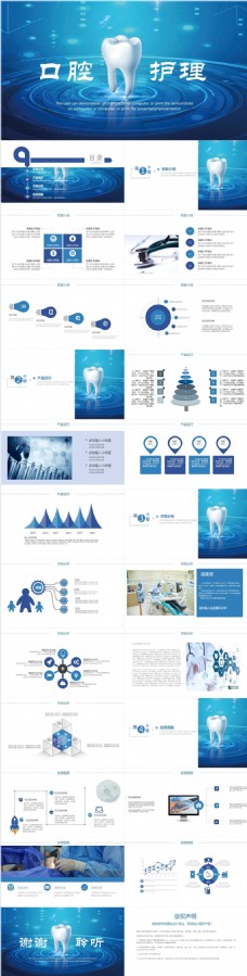 健康护理牙科牙医牙齿护理口腔健康动态PPT模板