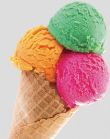 冰淇淋海报漂亮三色冰淇淋免抠psd透明素材