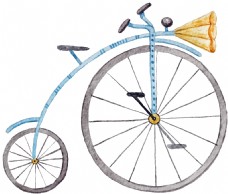 抠图专用复古自行车卡通透明素材