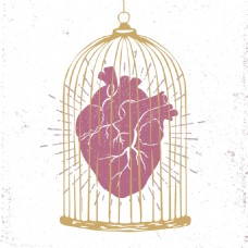 抠图专用笼子与心脏卡通透明素材