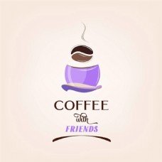 茶紫色创意咖啡标志图片