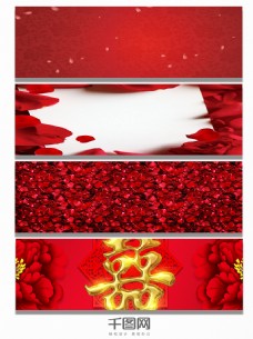 玫瑰花瓣红色喜庆婚礼背景