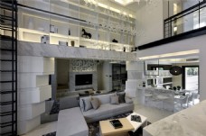 现代室内现代时尚轻奢白色地板客厅室内装修效果图