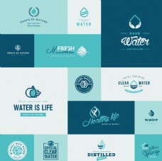 蓝色水滴矢量logo设计