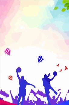 中国风设计篮球运动会校园篮球海报设计