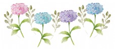 五彩缤纷花卉卡通透明素材