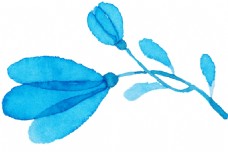 蓝色蜻蜓花卡通透明素材