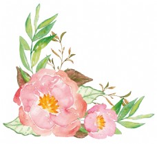 抠图专用古典水彩花卉卡通透明素材