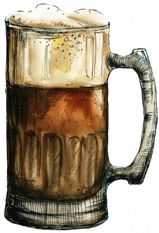 啤酒杯子卡通透明素材