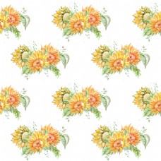 抠图专用精致向日葵花束卡通透明素材