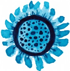 抠图专用蓝色盛开花卉卡通透明素材
